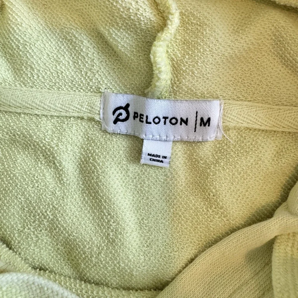Peloton Cropped Hoodie Sweatshirt Size M Pastel Yellow Green‎ Athleisure - Picture 6 of 11